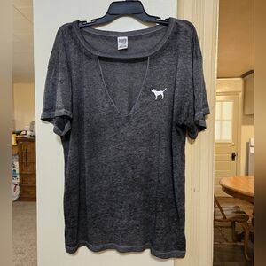 Victoria's Secret PINK stretchy black graphic tee size large in great condition